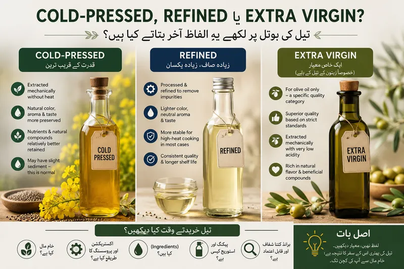 Cold Pressed vs Refined vs Extra Virgin